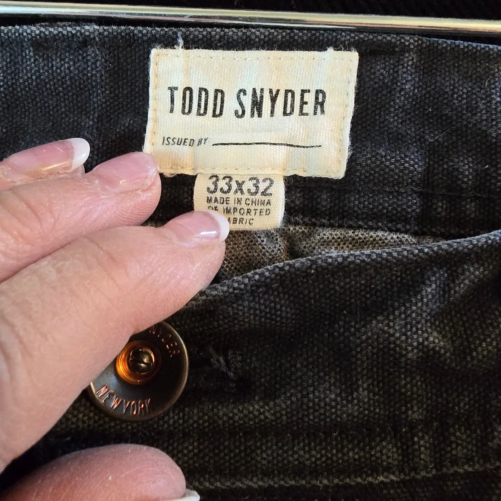 Todd Snyder Double Knee Pants Men 33x32 Black Flannel Lined Carpenter Workwear